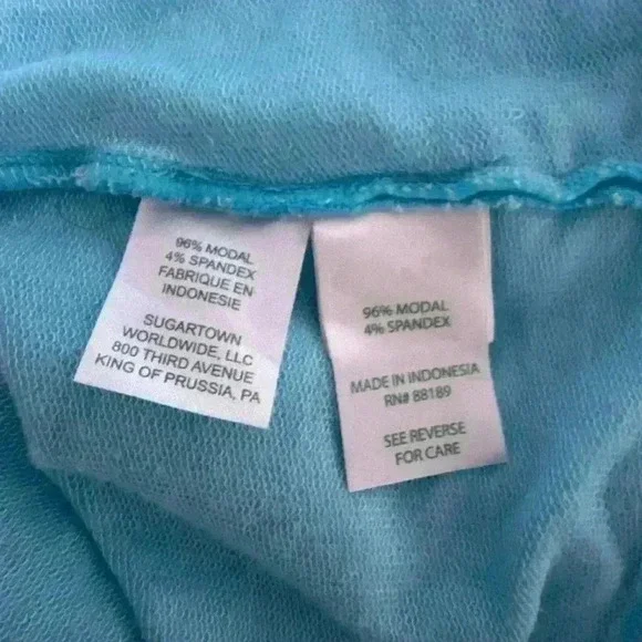 Lilly Pulitzer Off The Shoulder Long Sleeve Sweatshirt Top Aqua Blue M - Picture 7 of 7